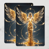 Golden Angel Holiday Greeting Card Feestdagenkaart (Voorkant / Achterkant)