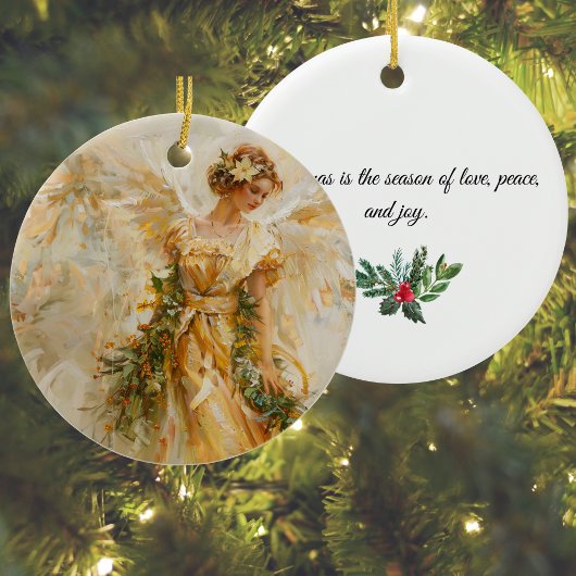 Golden Angel Kerst van de Liefde Ornament