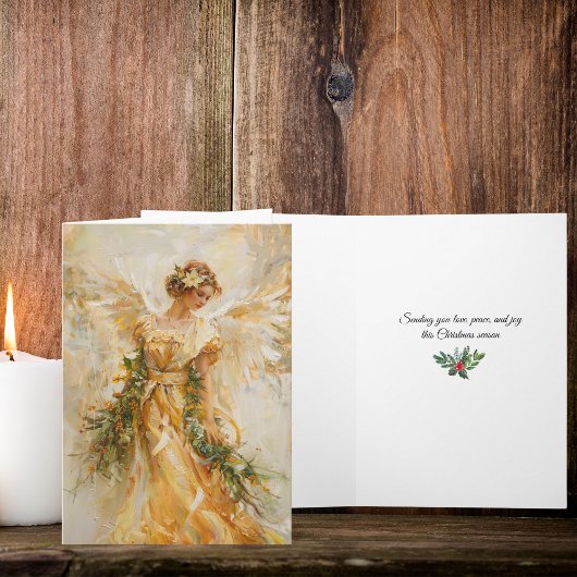 Golden Angel Kerstgroet Kaart