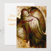 Golden Angel met sterrenWenskaart Feestdagenkaart (Voorkant / Achterkant)