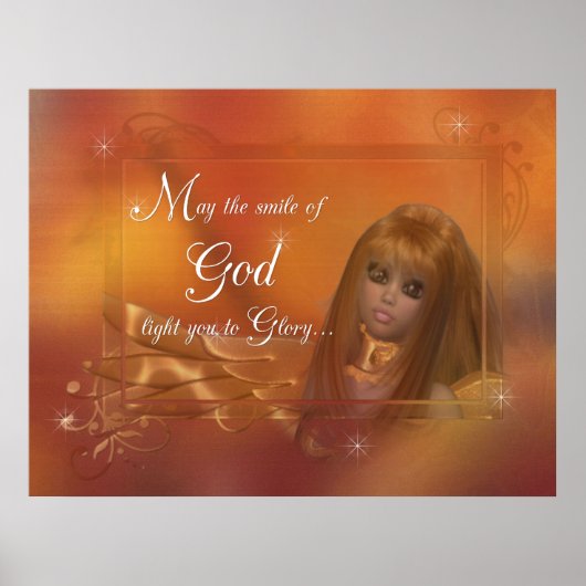 Golden Angel - Moge de glimlach van God...Afdrukke Poster (Voorkant)