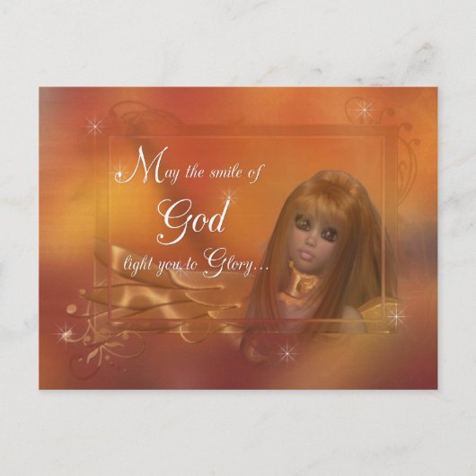 Golden Angel - Moge de glimlach van God...Briefkaa Briefkaart (Voorkant)
