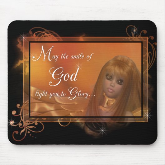 Golden Angel - Moge de glimlach van God...Mousepad Muismat (Voorkant)