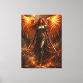 Golden Angel of Fire | Epic Fantasy Wall Art Canvas Afdruk (Voorkant)