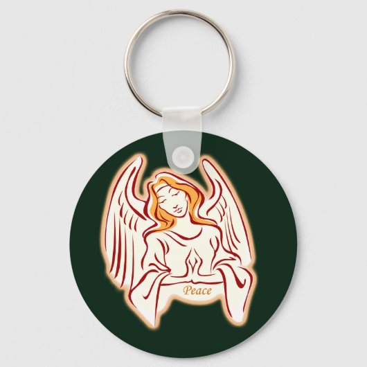 Golden Angel of Peace Sleutelhanger (Voorkant)