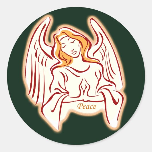 Golden Angel of Peace Stickers (Voorkant)