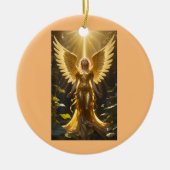 Golden Angel Rond Ornament (Voorkant)