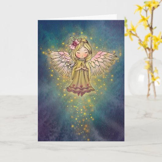 Golden Angel Sweet Christmas Kaart (Gele Bloem)