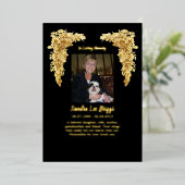 Golden Angel Wings In Memory bedankt je kaart (Staand Voorkant)