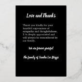 Golden Angel Wings In Memory bedankt je kaart (Achterkant)