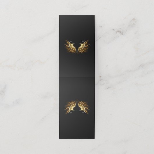 Golden Angel Wings on Black background Afsprakenkaart (Buitenkant ongevouwen)