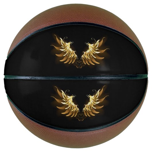 Golden Angel Wings on Black background Basketbal (Voorkant)