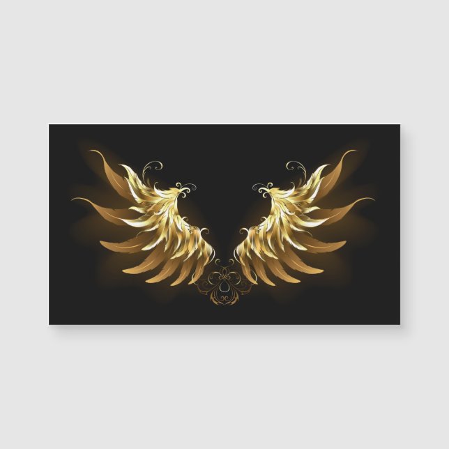 Golden Angel Wings op zwarte achtergrond (Voorkant)