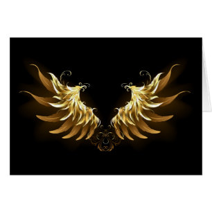 Golden Angel Wings op zwarte achtergrond