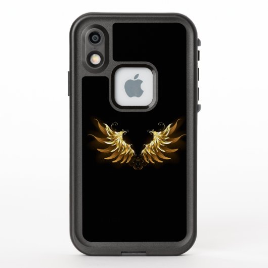Golden Angel Wings op zwarte achtergrond (Achterkant)