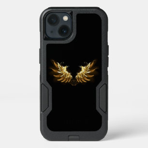 Golden Angel Wings op zwarte achtergrond
