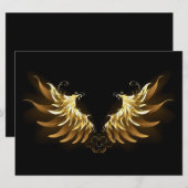 Golden Angel Wings op zwarte achtergrond Aankondiging (Voorkant / Achterkant)