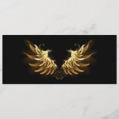 Golden Angel Wings op zwarte achtergrond Advieskaart (Voorkant)