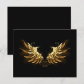 Golden Angel Wings op zwarte achtergrond Advieskaart (Voorkant / Achterkant)