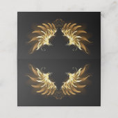 Golden Angel Wings op zwarte achtergrond Afsprakenkaart (Buitenkant ongevouwen)