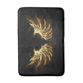 Golden Angel Wings op zwarte achtergrond Badmat (Voorkant Verticaal)