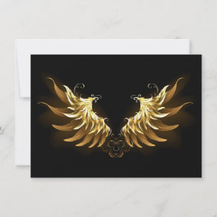 Golden Angel Wings op zwarte achtergrond Bedankkaart
