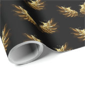 Golden Angel Wings op zwarte achtergrond Cadeaupapier (Rol Hoek)