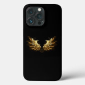 Golden Angel Wings op zwarte achtergrond Case-Mate iPhone Case (Achterkant)