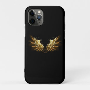 Golden Angel Wings op zwarte achtergrond Case-Mate iPhone Case