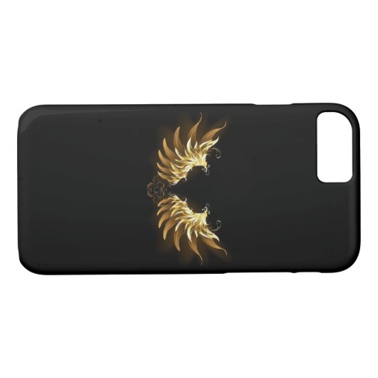 Golden Angel Wings op zwarte achtergrond Case-Mate iPhone Case (Achterkant (Horizontaal))