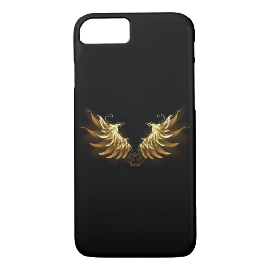 Golden Angel Wings op zwarte achtergrond Case-Mate iPhone Case (Achterkant)