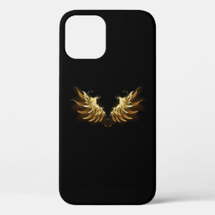 Golden Angel Wings op zwarte achtergrond Case-Mate iPhone Case