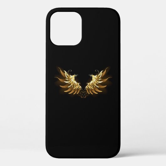 Golden Angel Wings op zwarte achtergrond Case-Mate iPhone Case (Achterkant)