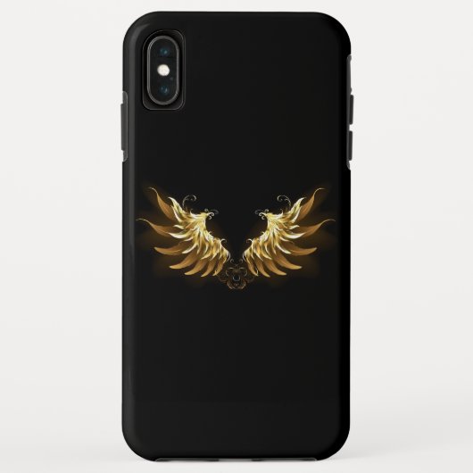 Golden Angel Wings op zwarte achtergrond Case-Mate iPhone Case (Achterkant)