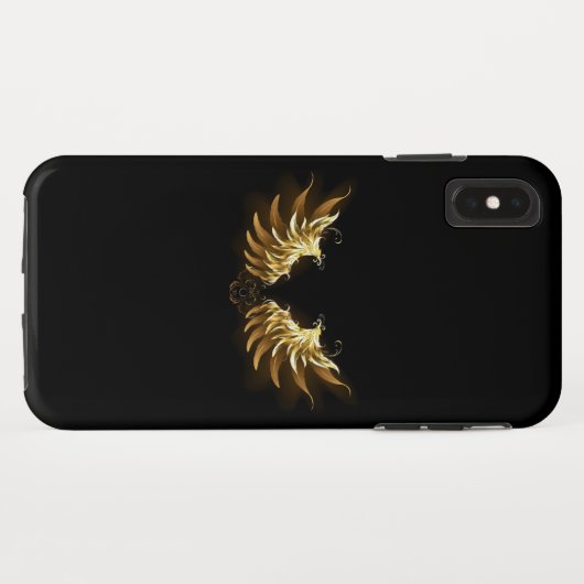 Golden Angel Wings op zwarte achtergrond Case-Mate iPhone Case (Achterkant (horizontaal))