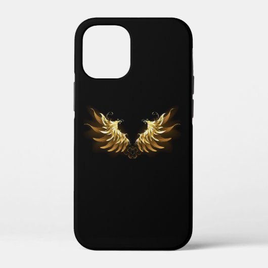 Golden Angel Wings op zwarte achtergrond Case-Mate iPhone Case (Achterkant)