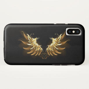 Golden Angel Wings op zwarte achtergrond Case-Mate iPhone Case