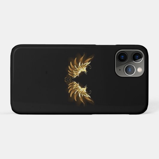 Golden Angel Wings op zwarte achtergrond Case-Mate iPhone Case (Achterkant (horizontaal))