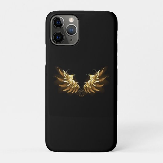 Golden Angel Wings op zwarte achtergrond Case-Mate iPhone Case (Achterkant)