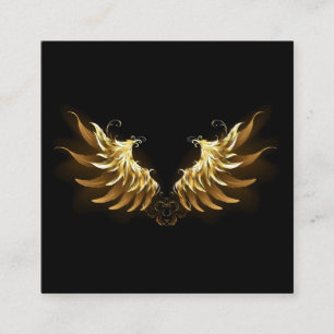 Golden Angel Wings op zwarte achtergrond Contactkaartje