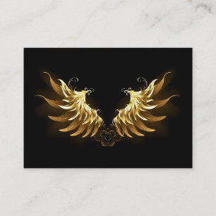Golden Angel Wings op zwarte achtergrond Contactkaartje