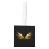 Golden Angel Wings op zwarte achtergrond Decoratie (Voorkant)