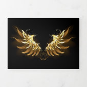 Golden Angel Wings op zwarte achtergrond Drieluik Kaart (Cover)