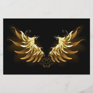 Golden Angel Wings op zwarte achtergrond Flyer