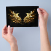 Golden Angel Wings op zwarte achtergrond Flyer (Hand)