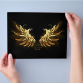 Golden Angel Wings op zwarte achtergrond Flyer (Hand)