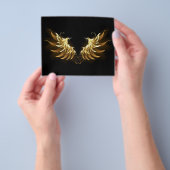 Golden Angel Wings op zwarte achtergrond Flyer (Hand)