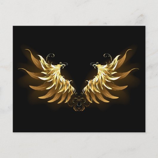 Golden Angel Wings op zwarte achtergrond Flyer (Voorkant)