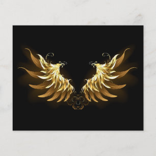 Golden Angel Wings op zwarte achtergrond Flyer