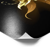 Golden Angel Wings op zwarte achtergrond Foto Afdruk (Hoek)